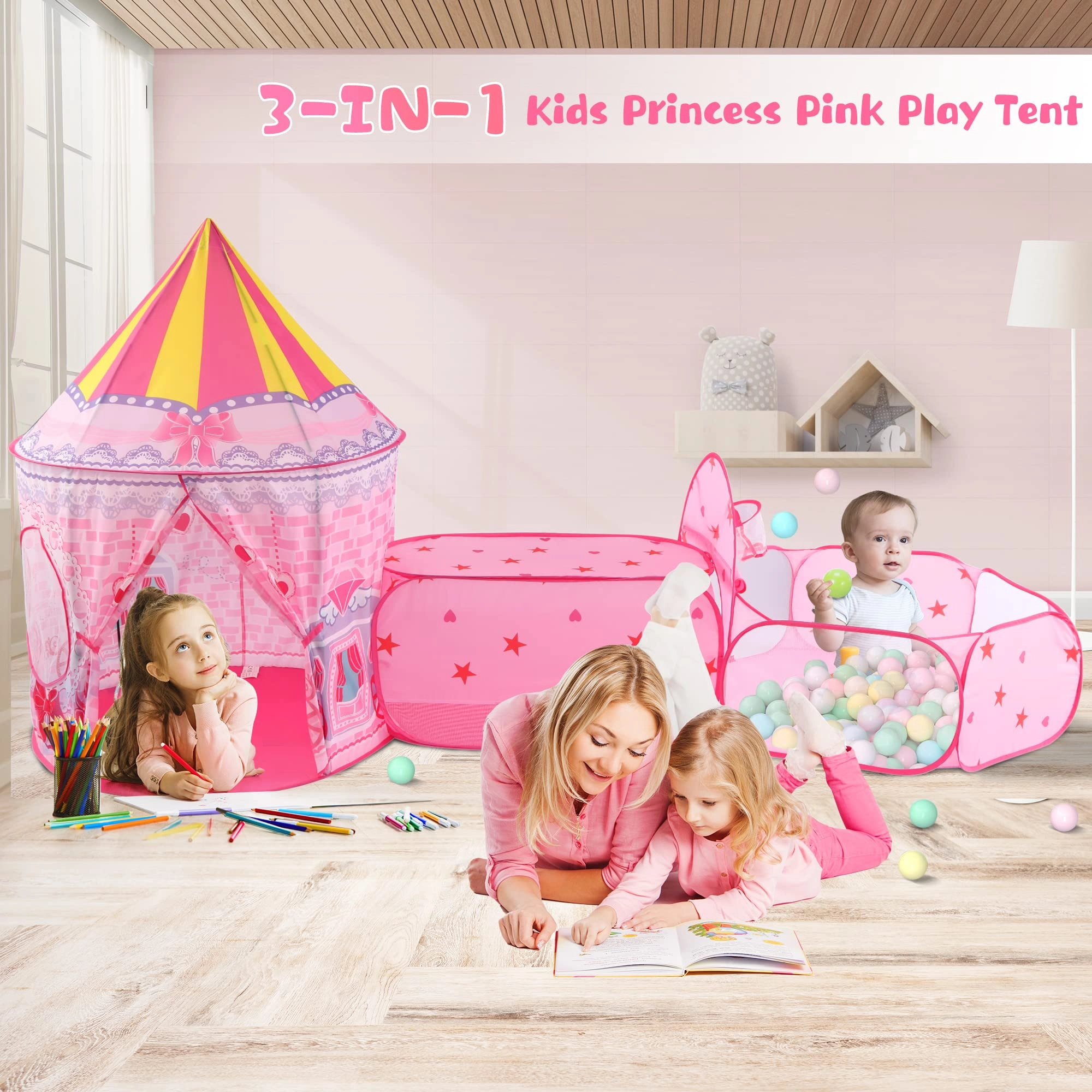 Space Ship Play Tent + Crawl Tunnel + Ball Pit