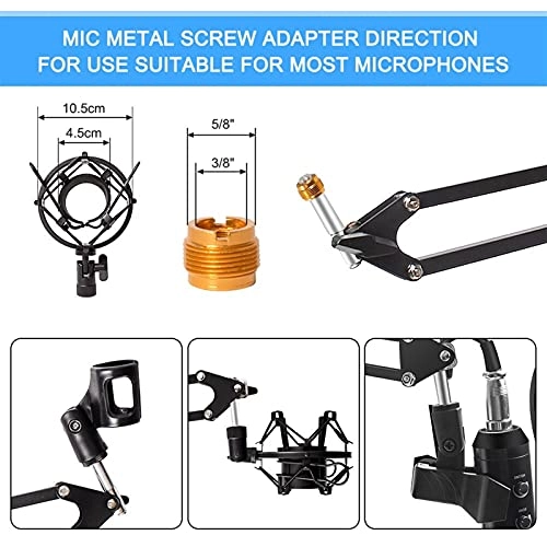 Mic Stand + Mic Clip Holder + Table Mounting Clamp + Pop Filter