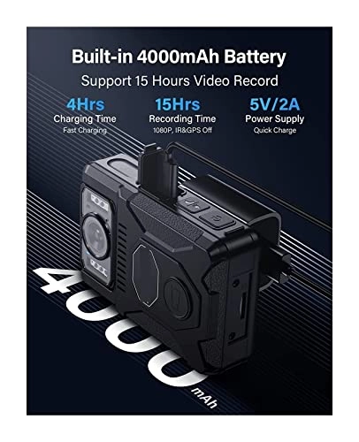 M7128GB GPS الجسم يرديها الكاميرا 180 درجة عدة قابلة للدوران كاميرا صغيرة مع شاشة LED تَسجِيل 4000mAh كاميرا الجسْم كاميرا الدراجة