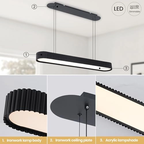 Modern Oval LED Chandelier - up to 100cm