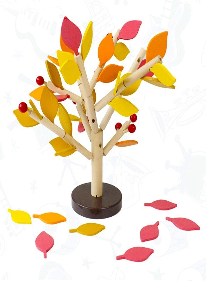 Tree-shaped wooden blocks - 2 pcs Green+Yellow 13.7 inches