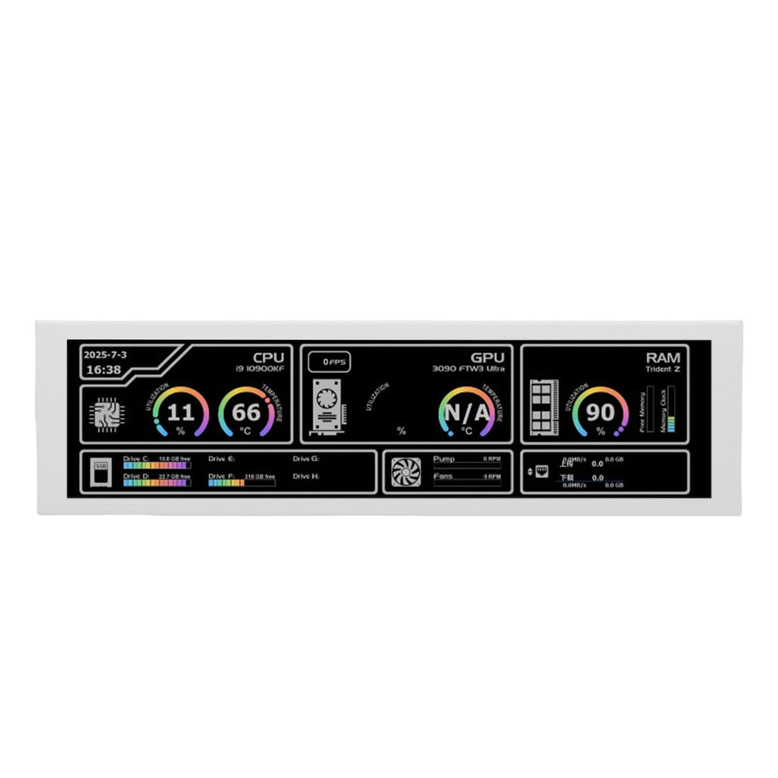 PC Temperature Display - Focketycfgp9rm312-12 8.8in 1920x480