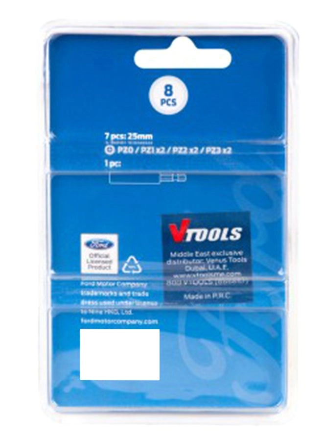 Screw Driving Bits - 8-Piece Blue/Black