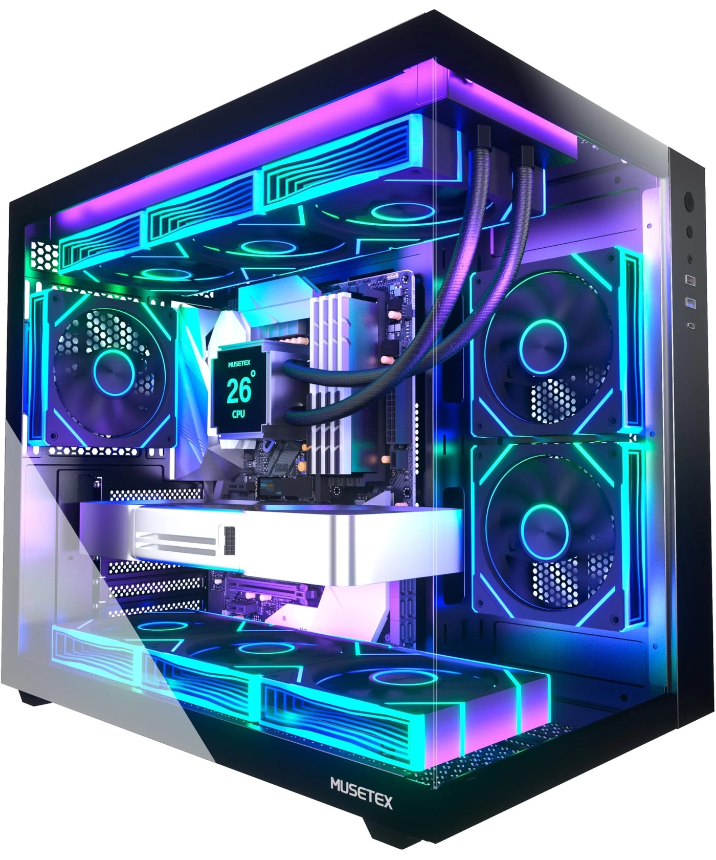 Y6 - 270° Full View Tempered Glass ATX Mid Tower