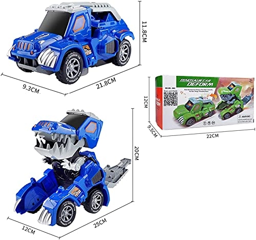 Auto Transforming Dinosaur Cars - Music LED Green