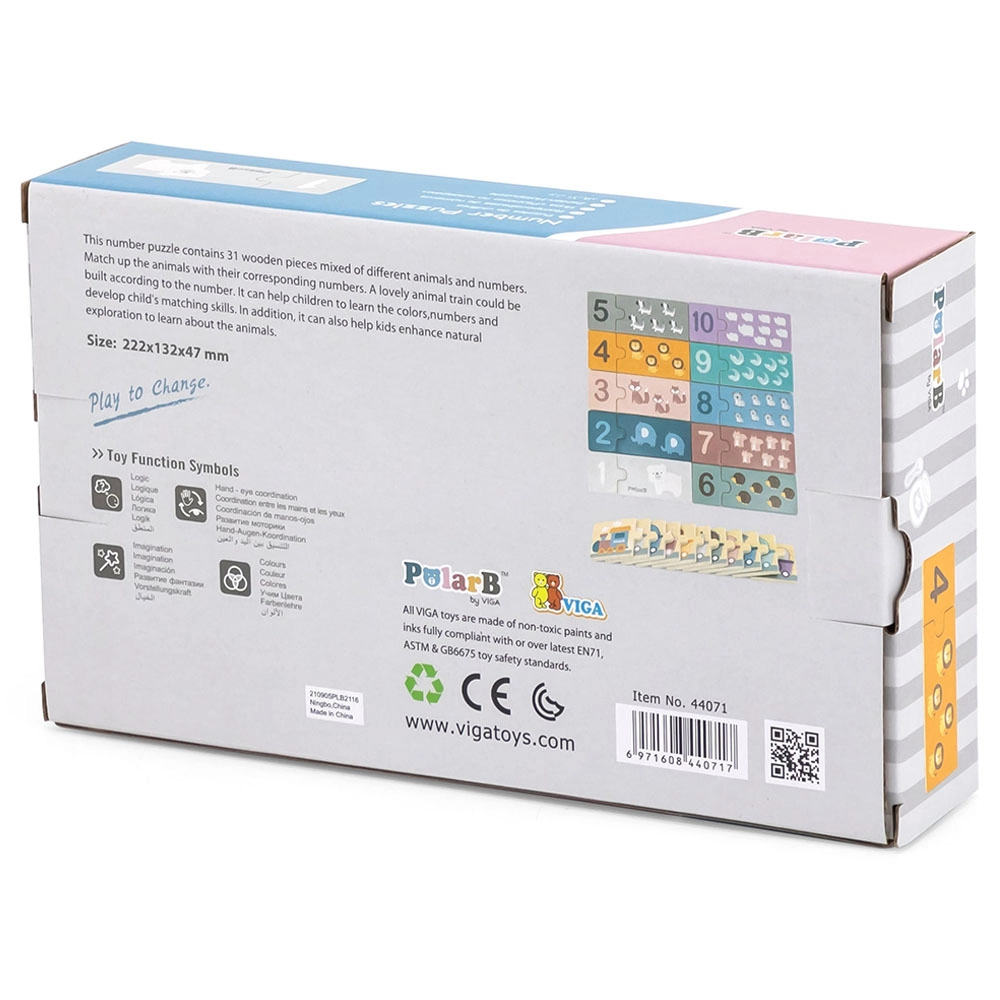 Animal Number Puzzle - Suitable for 18 months and above 31 pieces