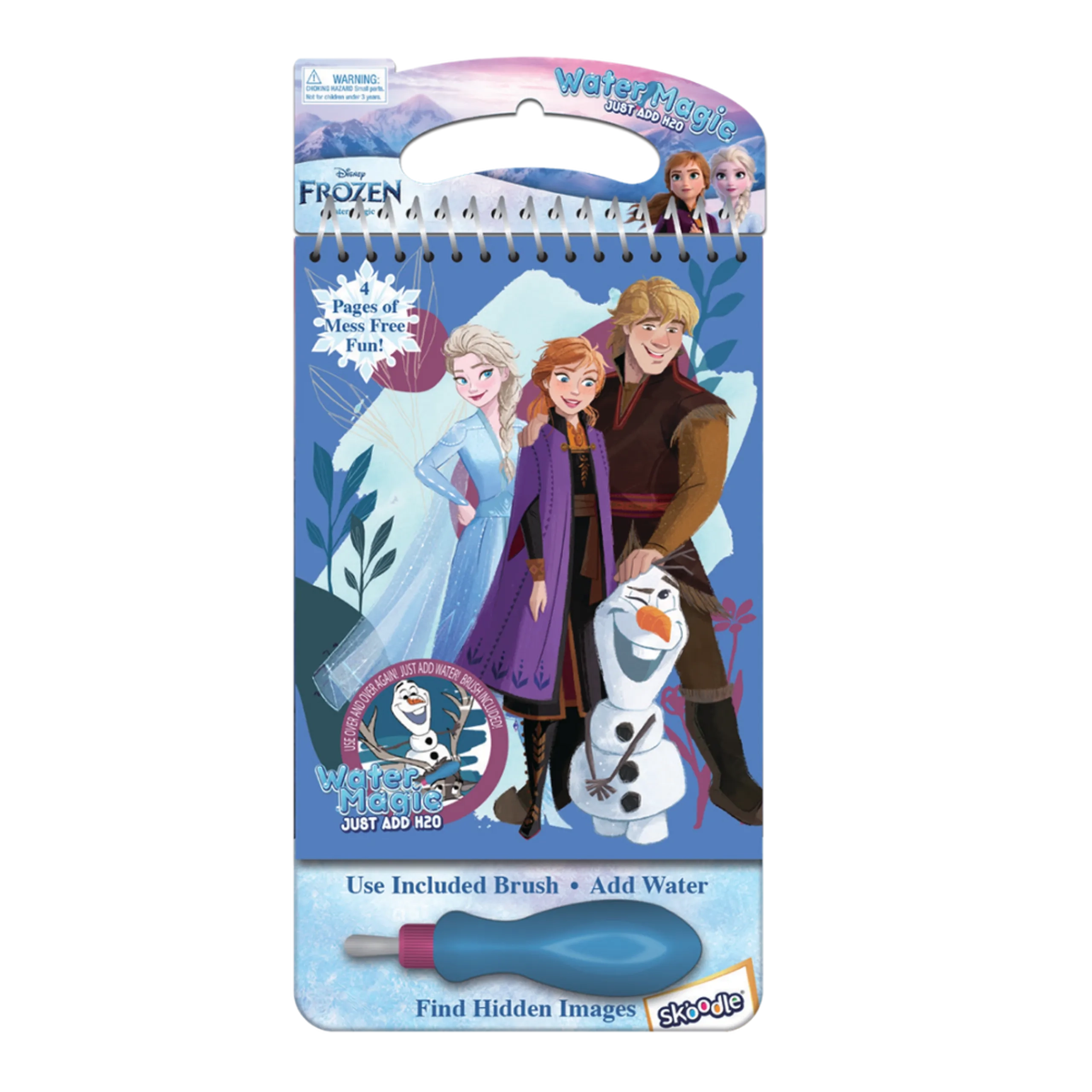 Disney Frozen Water Magic Pad - 4 reusable reveal pages 1 reusable water brush