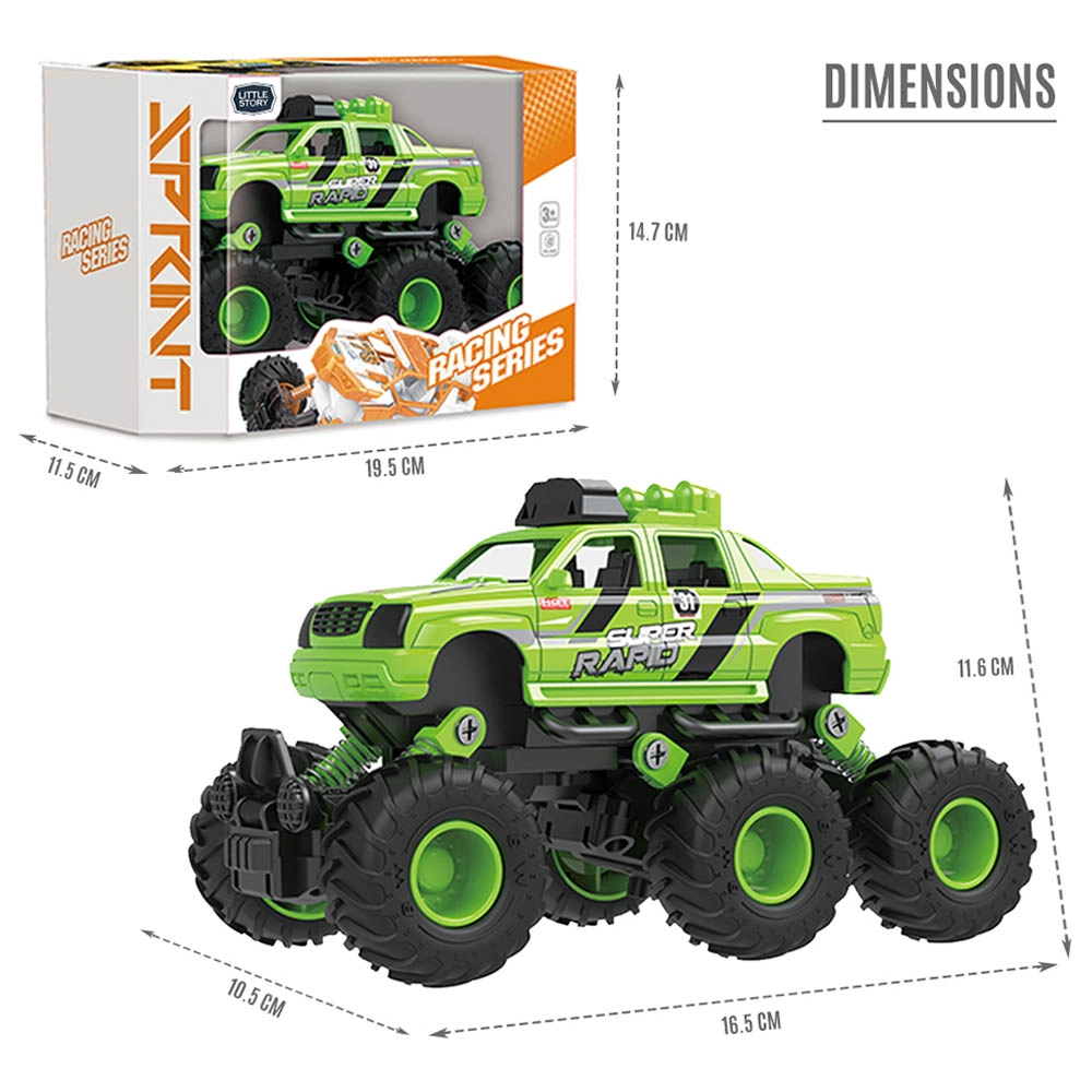 6 Tire Pull Back Die Cast Toy Car