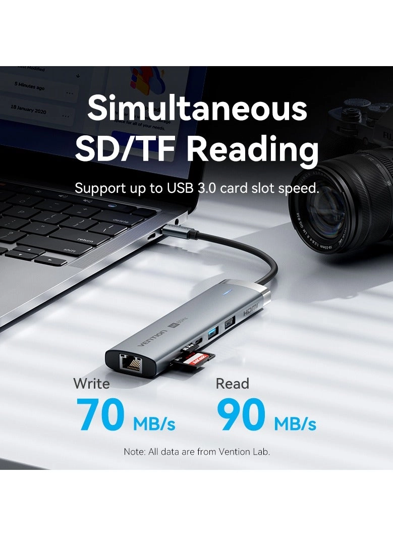 8-in-1 USB-C Docking Station - USB-C MacBook Pro/Air iPad Pro iPhone 15/16 Dell HP