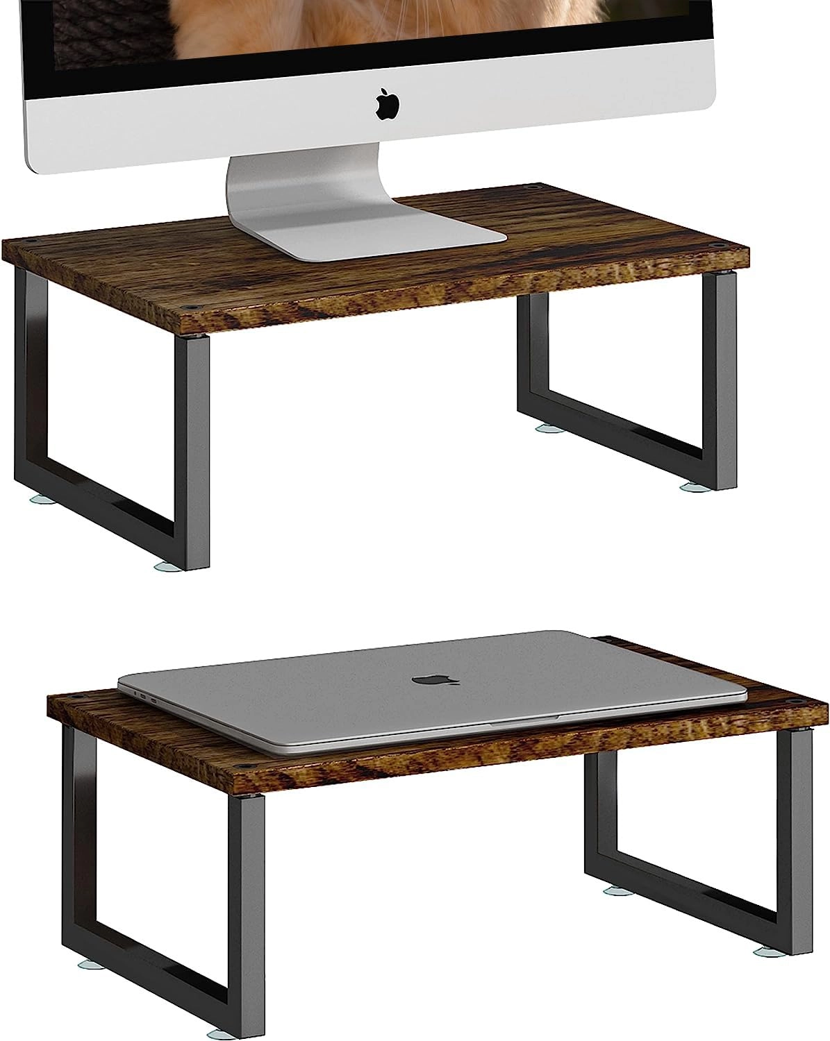 Monitor Stand Riser - 2 Pack 5.5inch Antique Brown