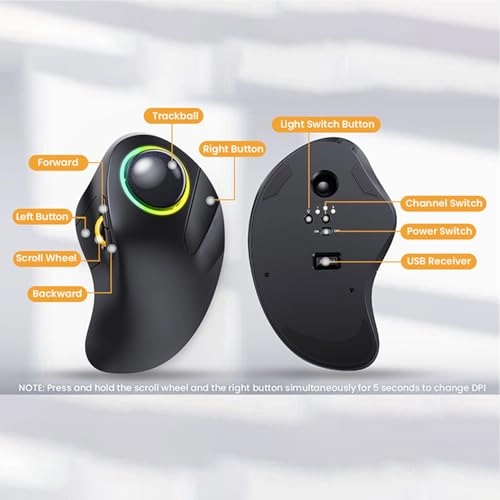 Ergonomic Trackball Mouse - Wireless