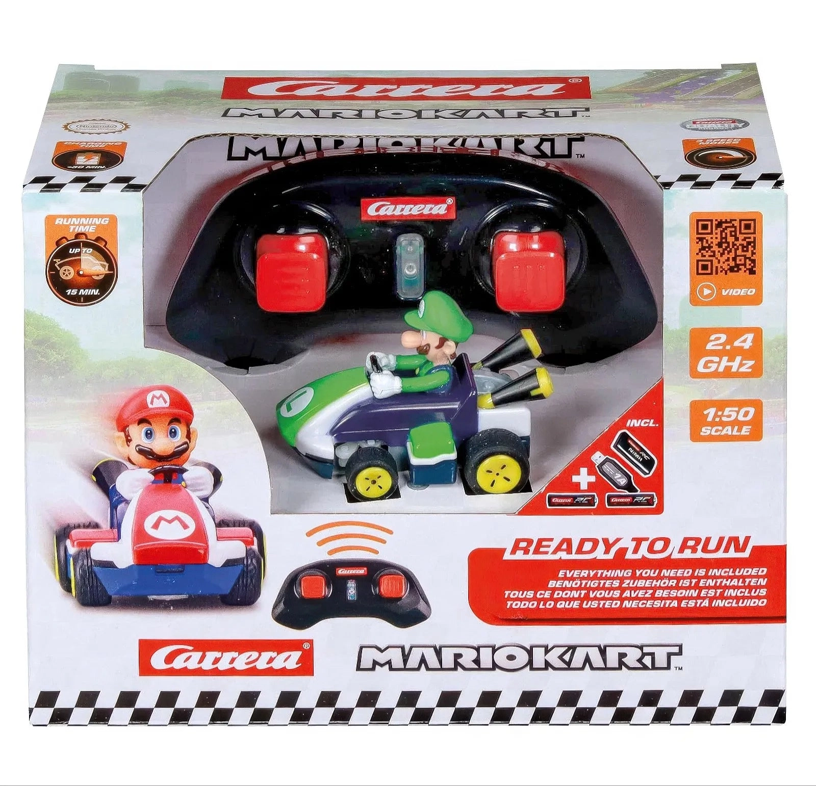 Carrera Mario Kart Luigi Mini RC Car - 1:50