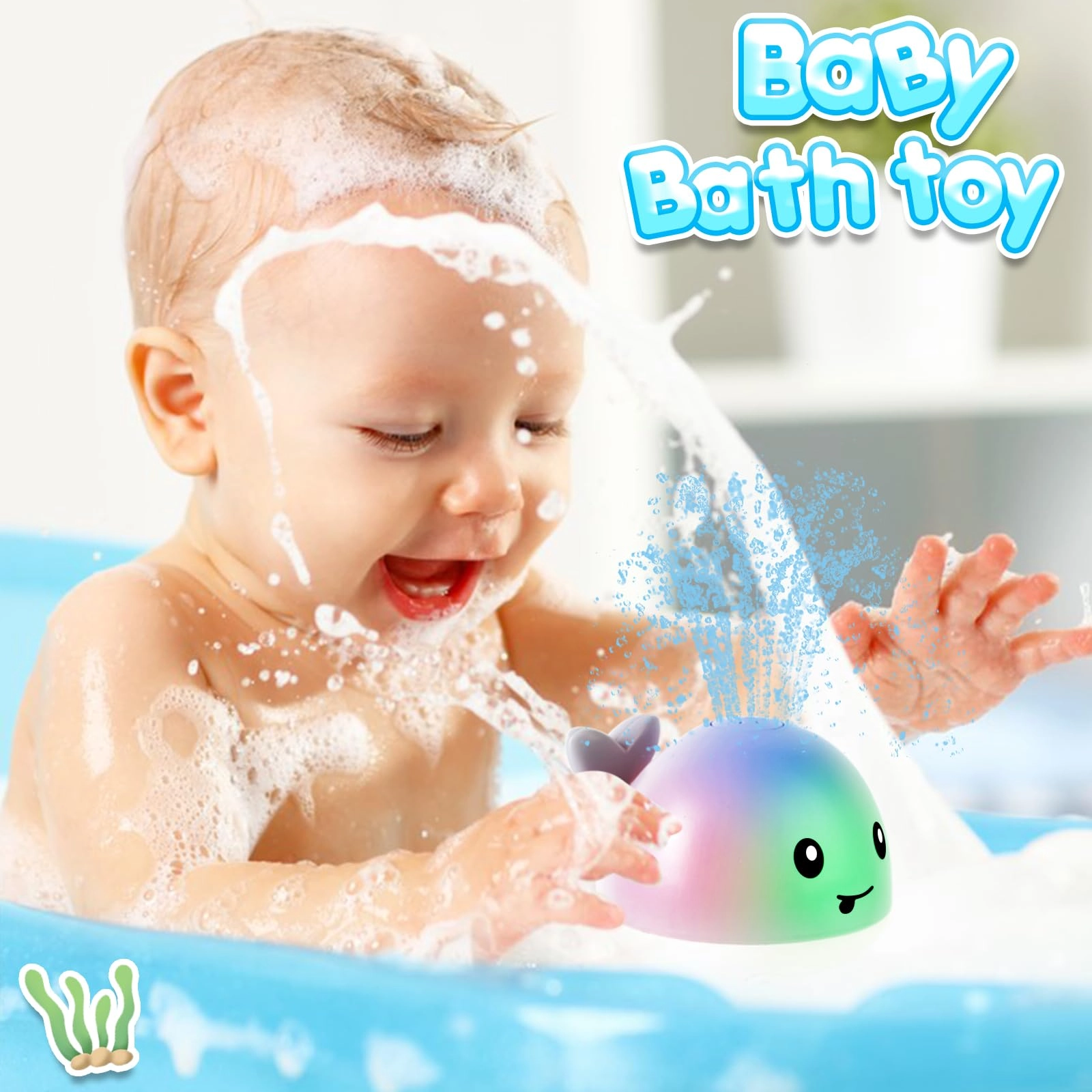 Whale Bath Toy - Light Up Rechargeable Sprinkler