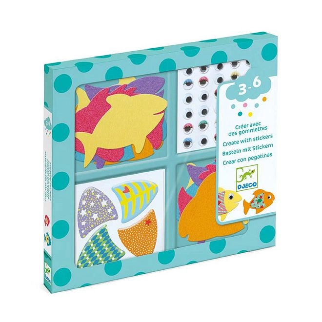 I Love Fishes Sticker Book Puffy Stickers Pre Cut Felt Fish 33 pcs