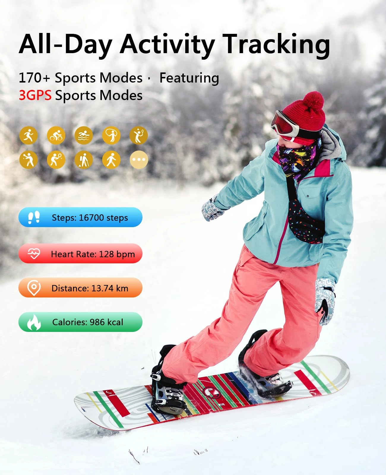 DS10 - 170+ Sports Modes 24H Sleep Tracker
