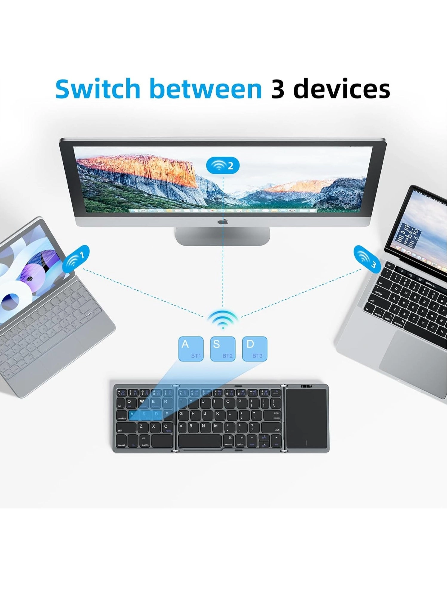 Foldable Bluetooth Keyboard - Wireless