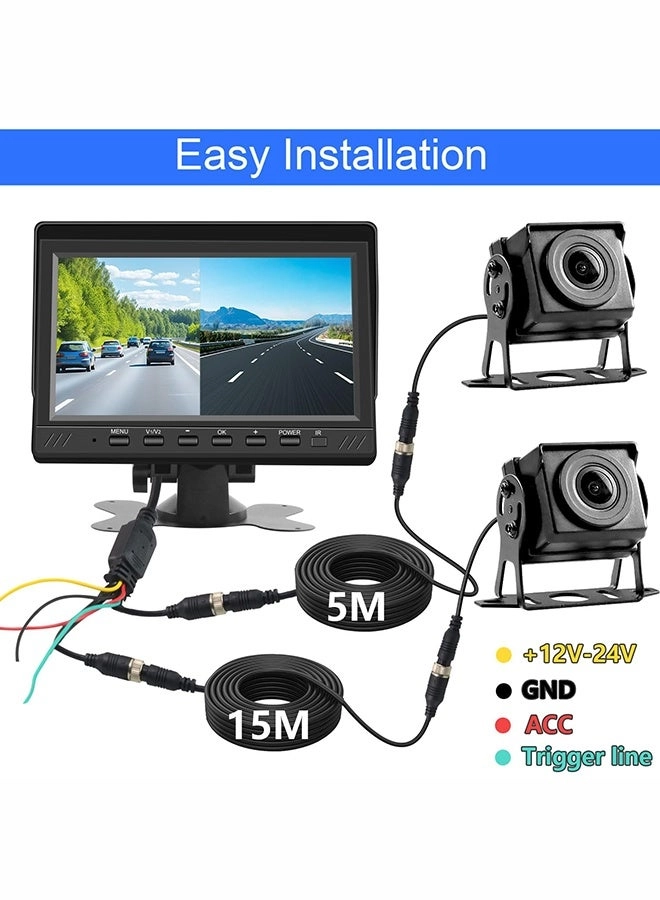 Dual Backup Camera System - Night vision wired 1080P