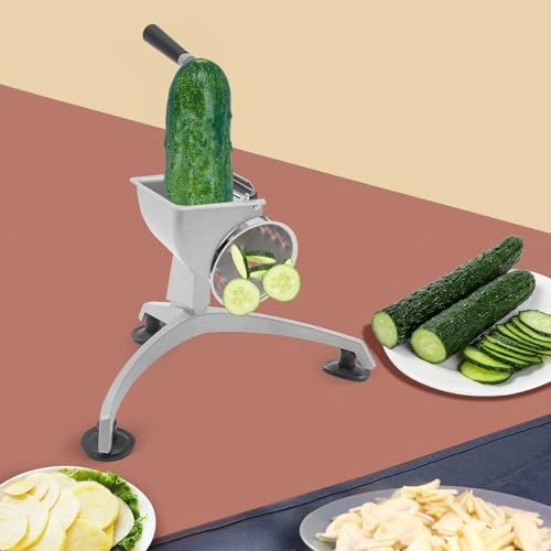 Vegetable Chopper - 5 Drum Blades Stainless-Steel Manual