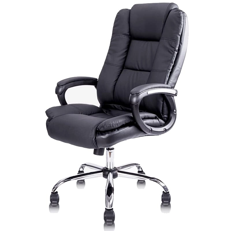 Desk Chair - PU Leather Brown High Back