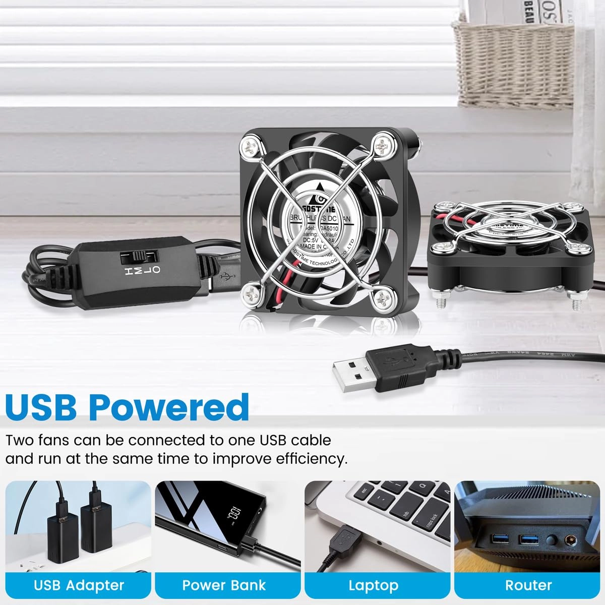 Computer Cooling Fan - 2-Pack 50mm