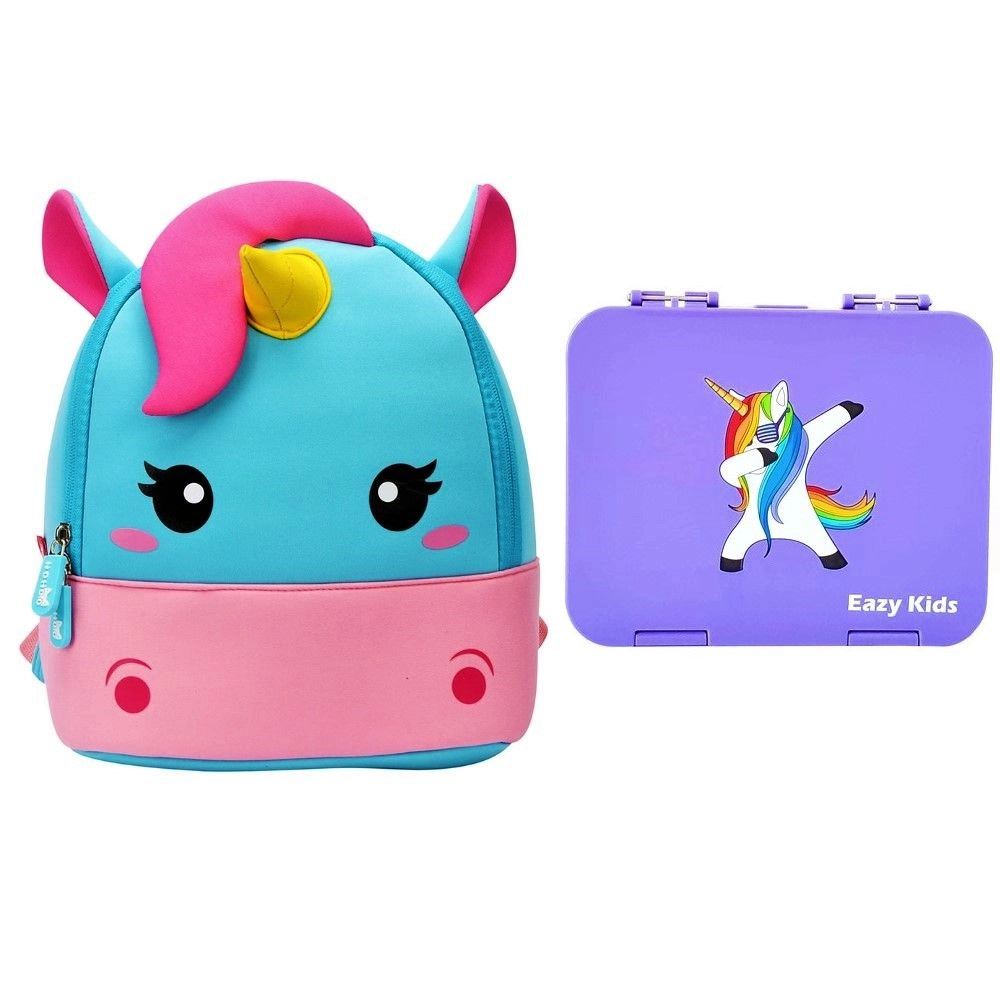 SAMBOX Unicorn 3D Bag And Bento Lunch Box