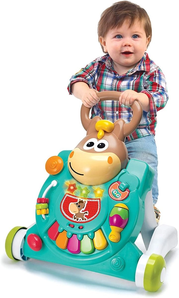 3 In 1 Twinkling Horse Table Walker - lights sounds music table legs fold