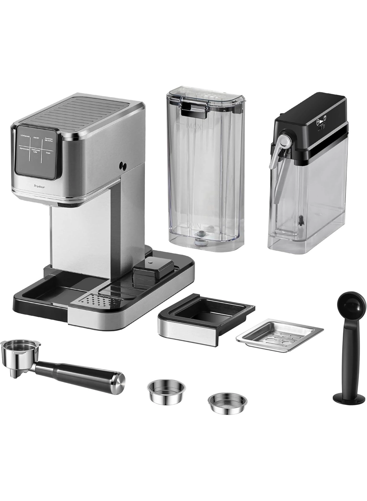 20-Bar Semi-Automatic Coffee Machine - Grinder Milk Frother