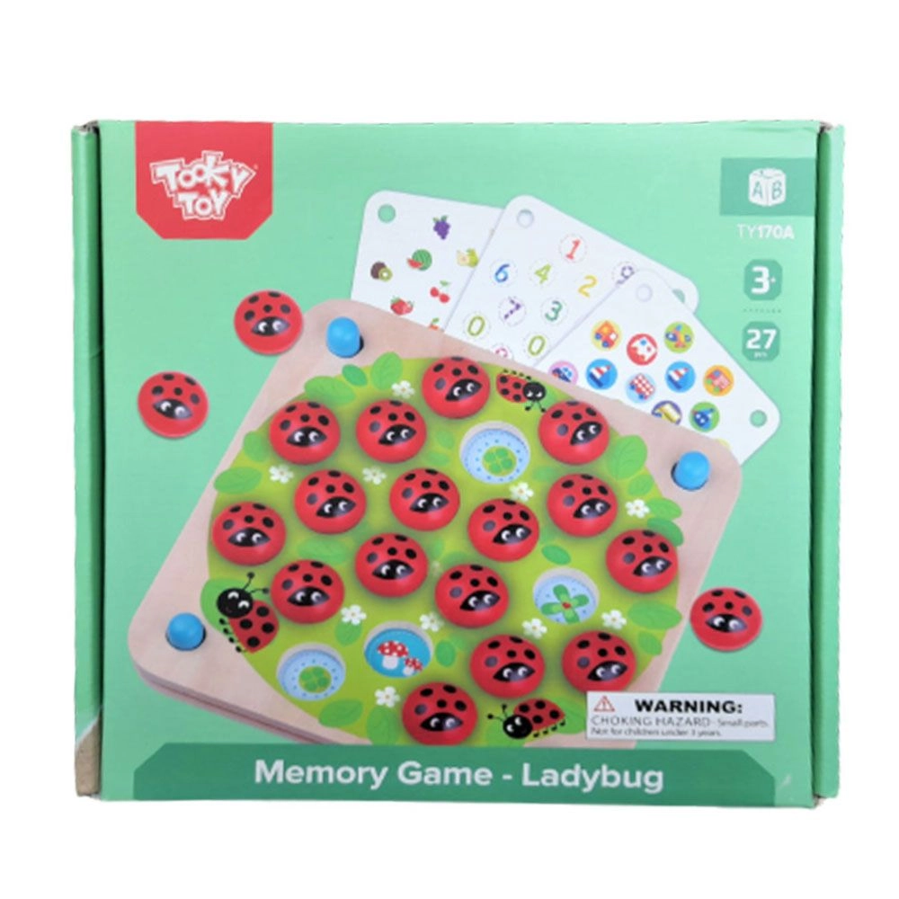Wooden Ladybug Memory Game - 3 +