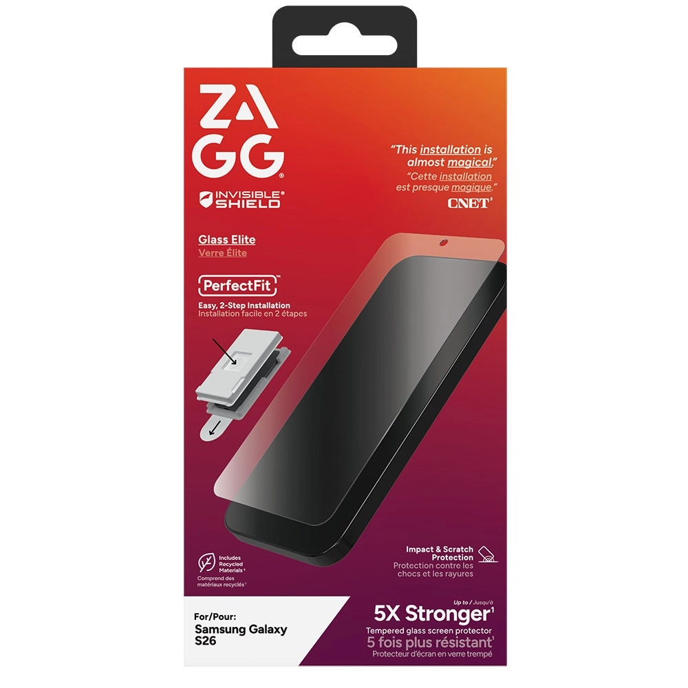 ZAGG Clear Glass Screen Protector for Samsung Galaxy S26