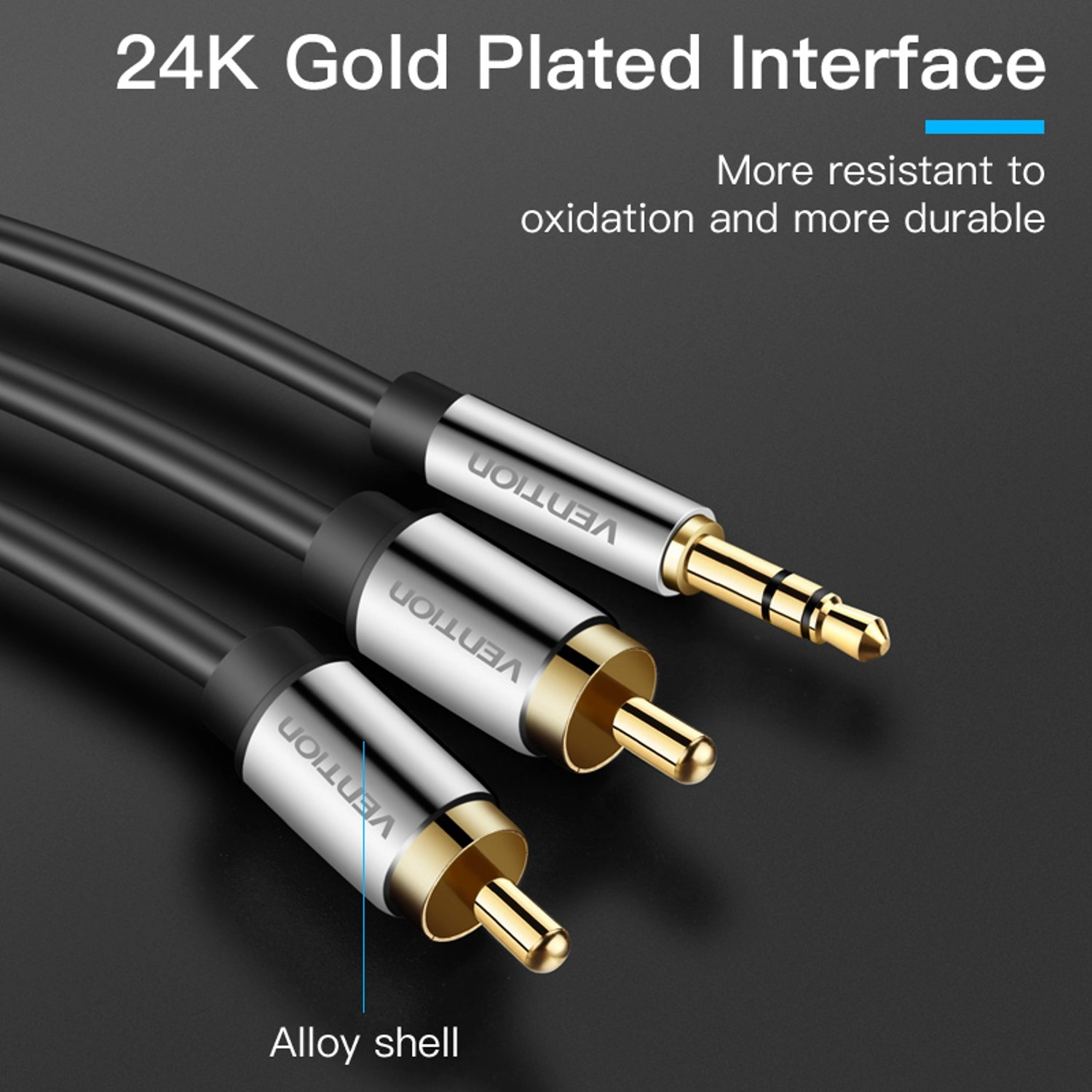 3.5mm Male to 2RCA Male Audio Cable - 2 m