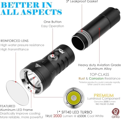 D260 - 2000 Lumens IPX8 100M Waterproof