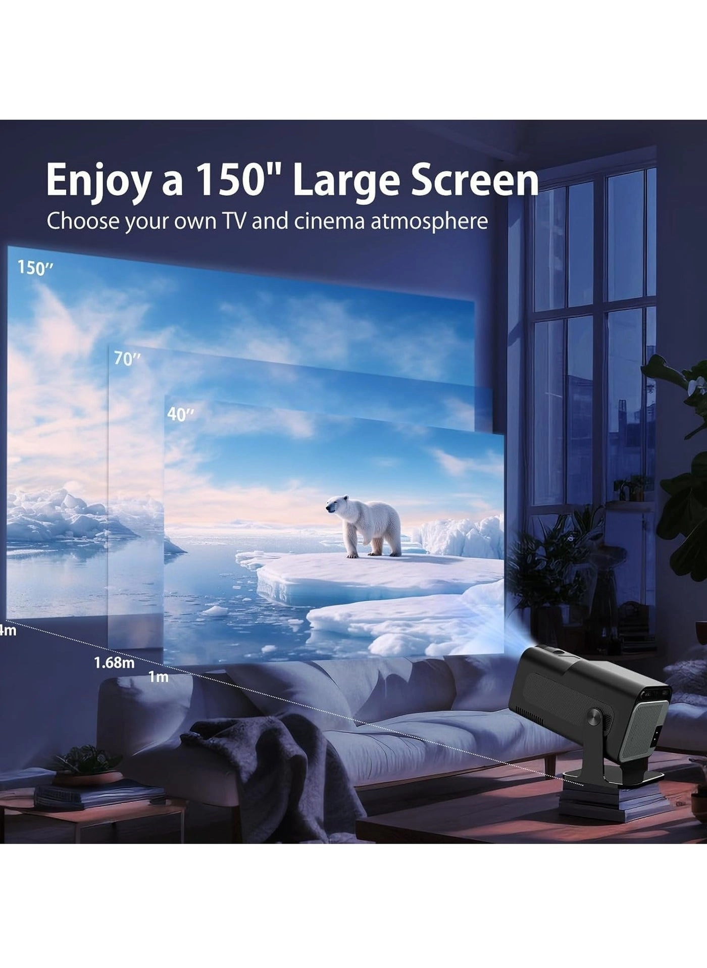 Smart 5G Portable Projector - HD 1080P