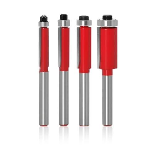 Serplex Flush Trim Bit Set - 2.83x0.25in 2.75x0.31in 2.67x0.39in 2.55x0.49in 1/4-inch 4Pcs