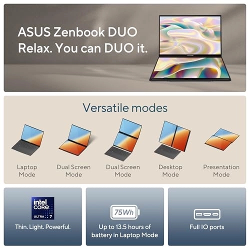 Zenbook DUO UX8406CA - 14'' Core Ultra 7 255H 32GB DDR5 1TB SSD