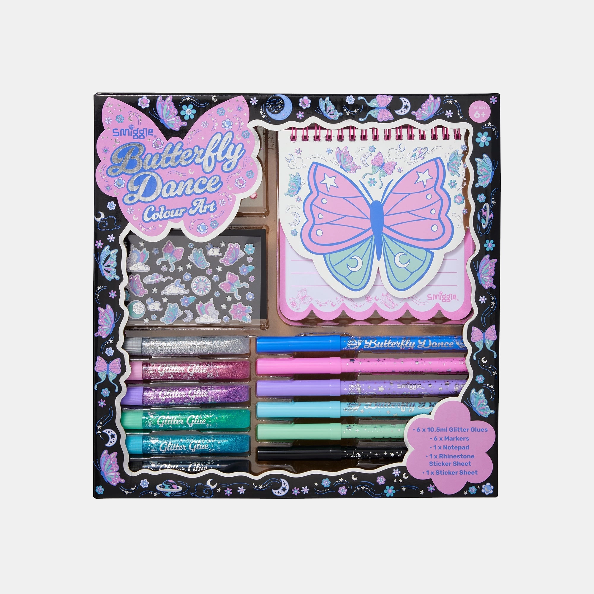Smiggle Butterfly Dreams Colour Art - 17 shimmering essentials Stationery Gift Pack