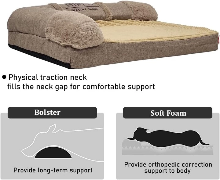 Dog bed with bolsters - 60 cm L memory foam