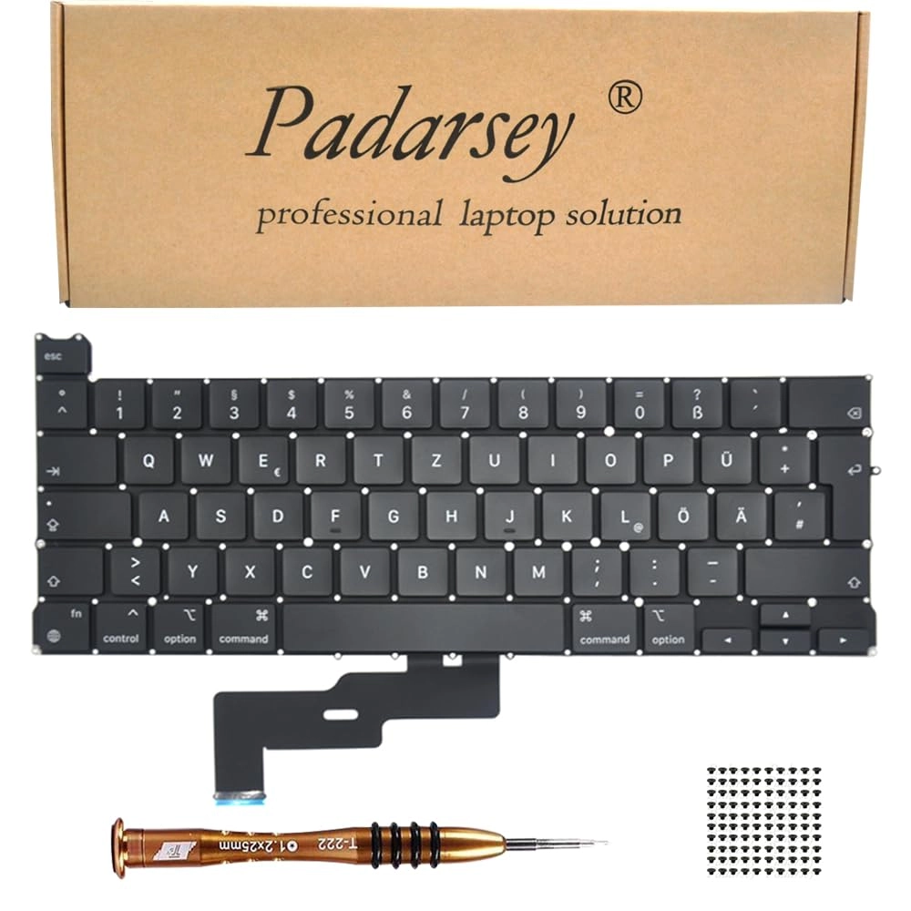 Pardarsey German QWERTZ Keyboard + Keyboard Screws + Screwdriver - DE Wired