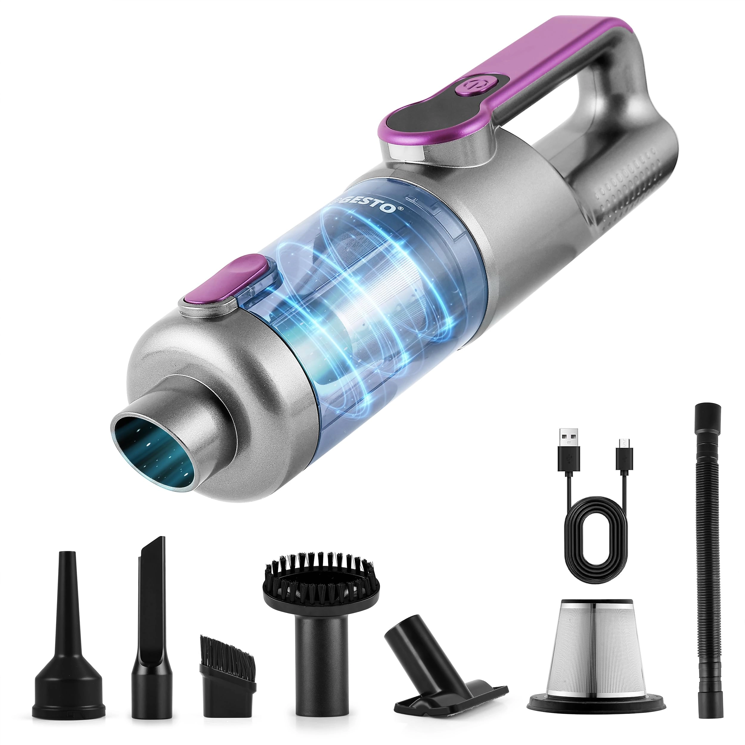 gesto 3-in-1 Portable Car Vacuum Cleaner & Air Duster - 6000mAh