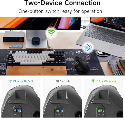 Ergonomic Trackball Mouse - Wireless