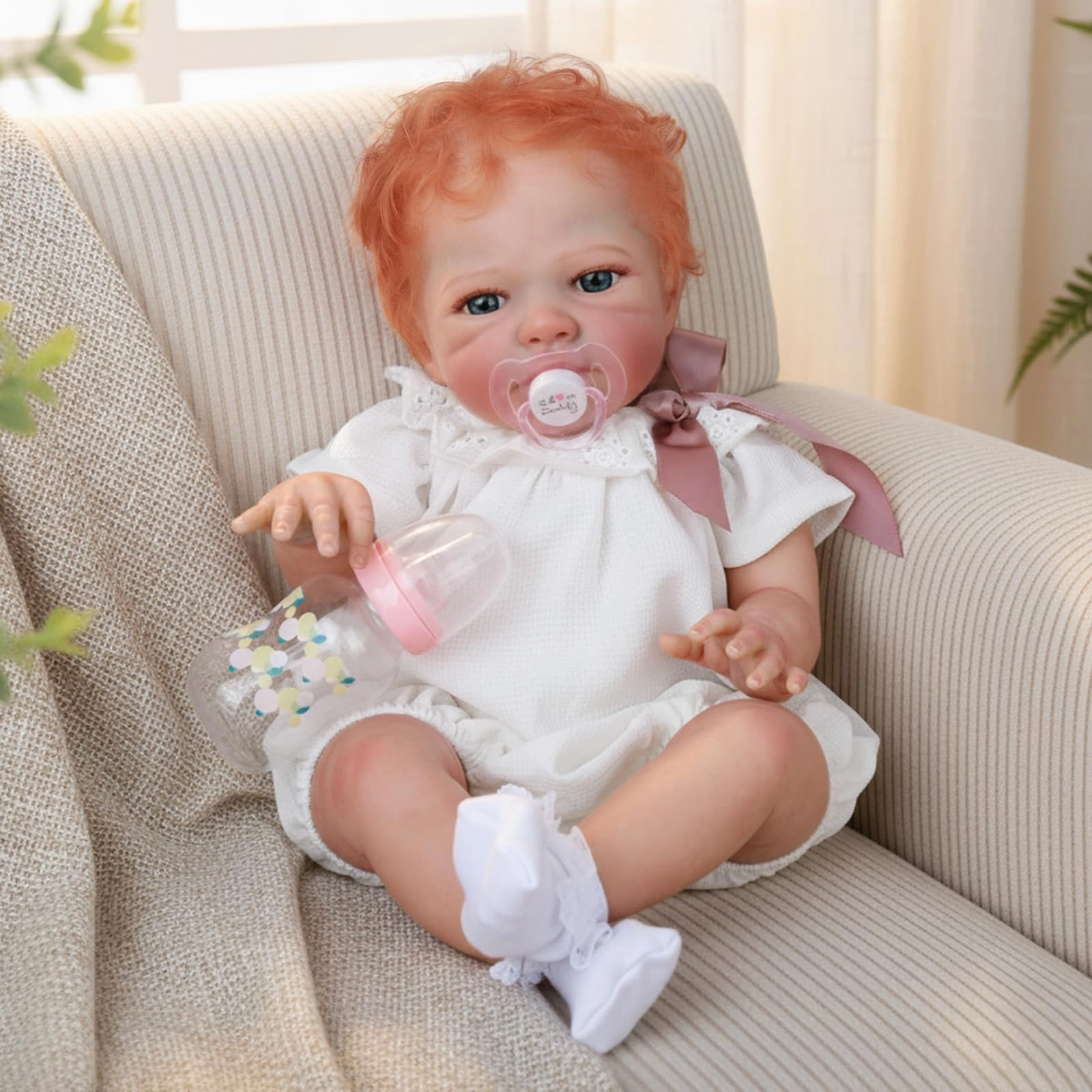 WOOROY Reborn Baby Doll - 20 Inch Red Hair Open Eyes Ages 3+