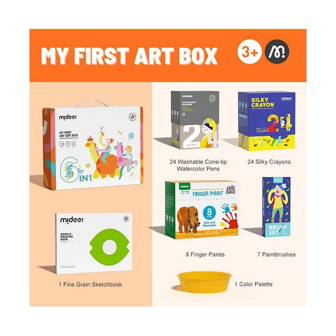 MIDEER My First Art Box - 65pc crayons