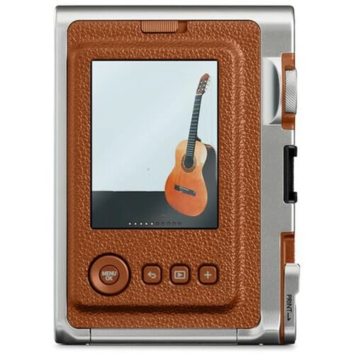 Instax Mini EVO - Brown + Instax Mini Instant Film Sheets - 60 Sheets + microSD Memory Card - 32GB + Small Padded Carrying Case + SD Card Reader + Microfiber Cleaning Cloth