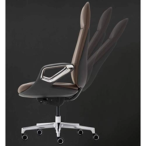 Desk Chair - PU Leather Brown High Back