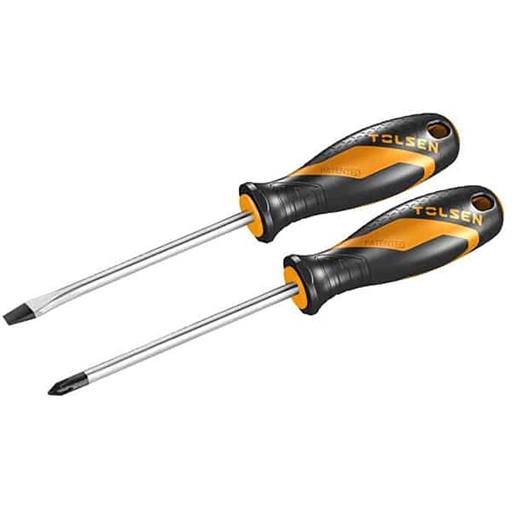 TOLSEN 20182 Magnetic Slotted and Phillips Screwdriver Set (2 Pcs)
