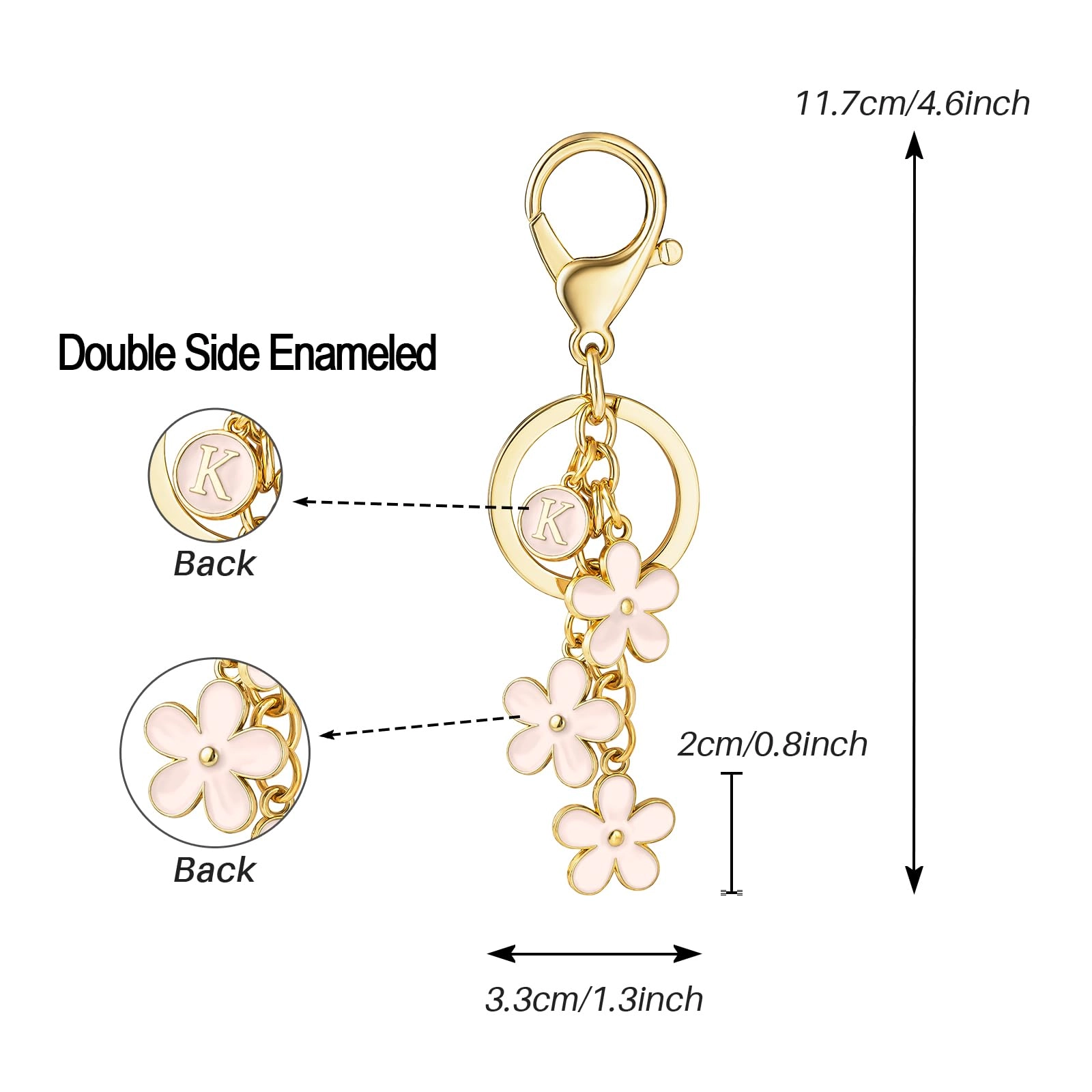 Initial Keychain - Floral