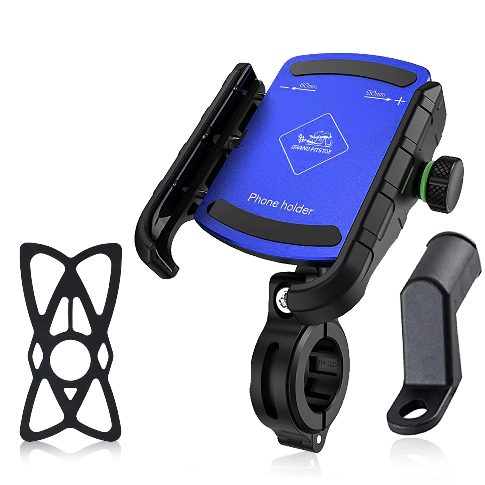 Motorcycle Phone Holder - Compatible with 4" to 6" Phone 360° Phone Protection Aluminium Clamp