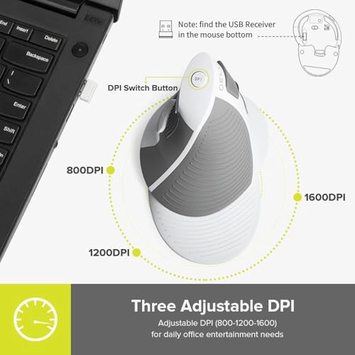 M618DB Vertical Ergonomic Mouse - Wireless