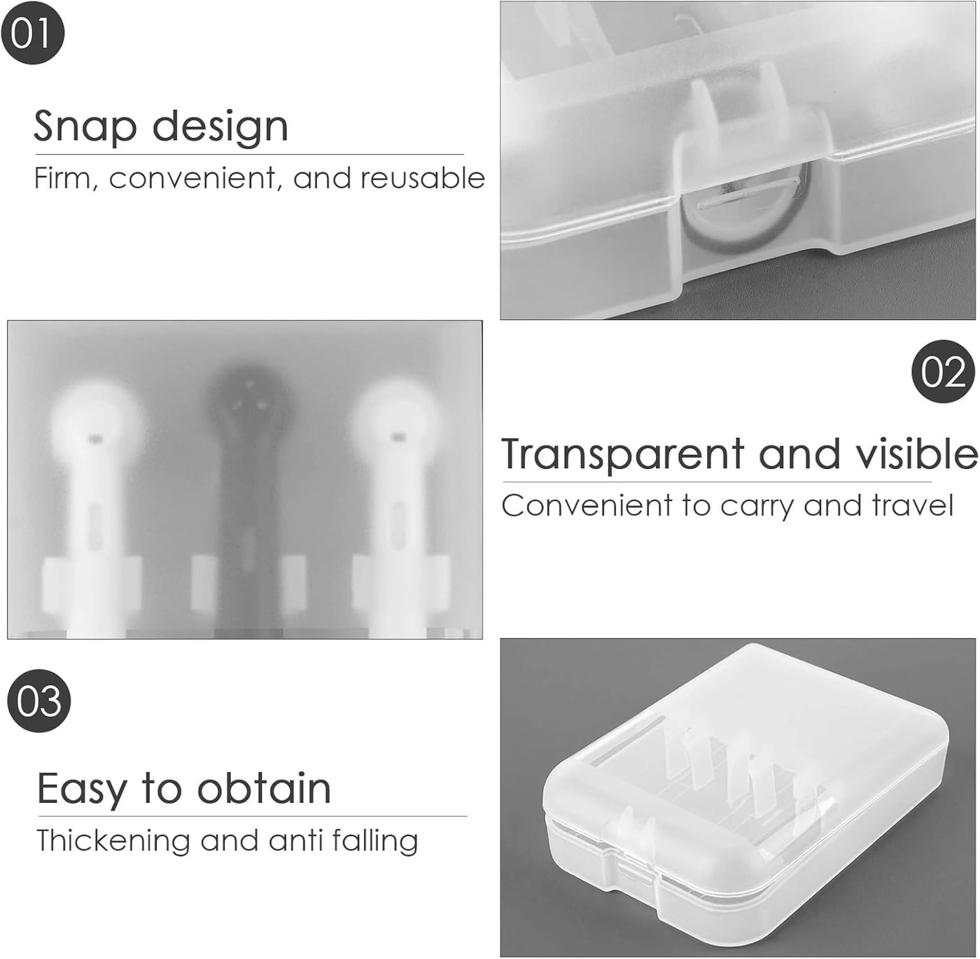 Toothbrush Heads Case - 4 Pack Portable Replacement