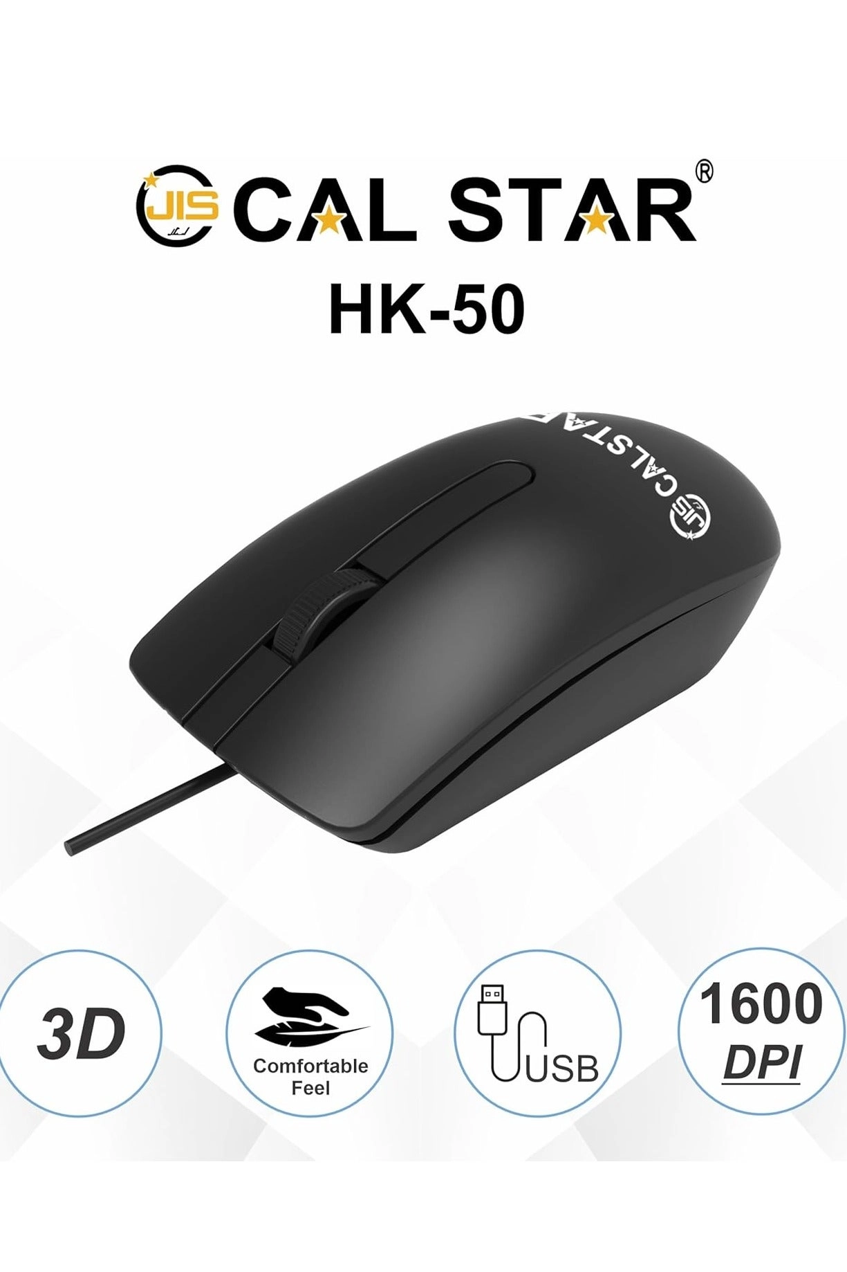 HK-50 Wired Ergonomic Office Mouse - Wired