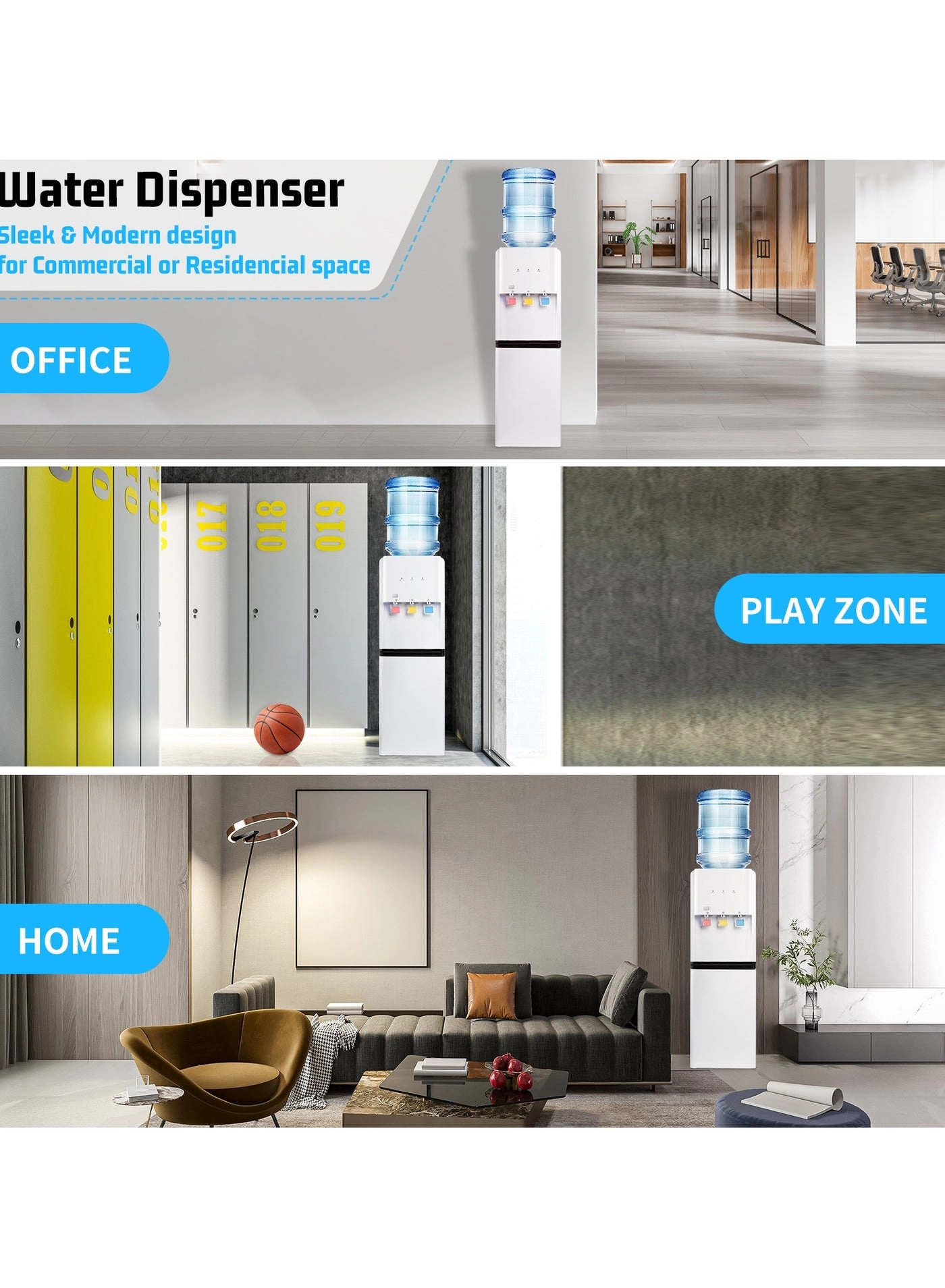 Freestanding Top Loading Bottled Water Dispenser - 3 L